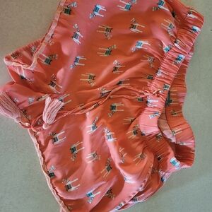 Aerie Vibrant Coral Patterned Shorts